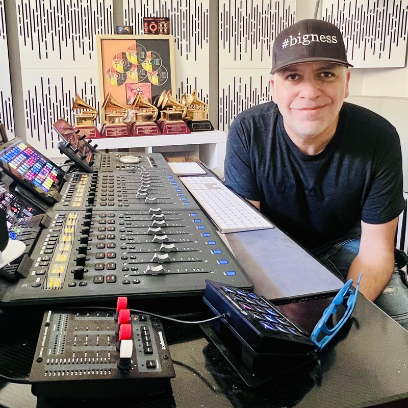 Cesar Sogbe in his mix room